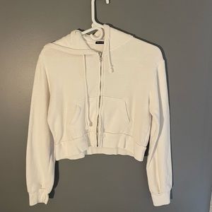 Size XXS cropped white Brandy Melville jacket